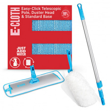 Набор швабра для мытья полов + насадка для пыли 2 в 1 e-Cloth Easy-Click Telescopic Pole+ Duster head 743541