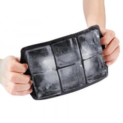 Форма для льда силиконовая Ice с крышкой Кубики 6 ячеек 16.7x11.5x5 см Черный (С051351) Житомир