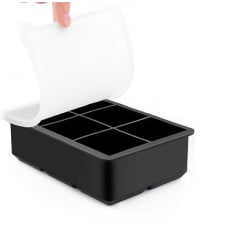 Форма для льда силиконовая Ice с крышкой Кубики 6 ячеек 16.7x11.5x5 см Черный (С051351) Житомир