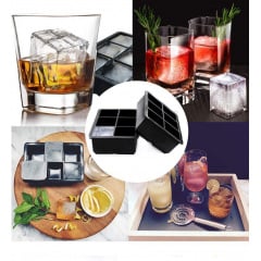 Форма для льда силиконовая Ice с крышкой Кубики 6 ячеек 16.7x11.5x5 см Черный (С051351) Житомир