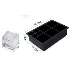 Форма для льда силиконовая Ice с крышкой Кубики 6 ячеек 16.7x11.5x5 см Черный (С051351) Житомир
