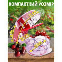 Удалитель косточек для вишни No Brand 19.5x11x6 см на 6 ягод Красный (CHKIST-RED-1284) Черновцы