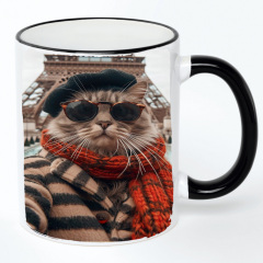 Чашка No Brand Cat 330 мл Разноцветный (chaska-cat-15) Львів