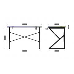 Компьютерный стол huzaro Hero 1.7 RGB 120x60x77 см Black Житомир