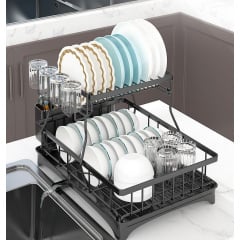 Сушилка для посуды с ковриком DRT К4 33х44 см Черный (H051321) Кропивницкий
