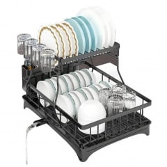 Сушилка для посуды с ковриком DRT К4 33х44 см Черный (H051321) Кропивницкий