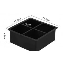Форма для льда силиконовая Ice Кубики 4 ячейки 11х11х5 см Черный (С051348) Київ