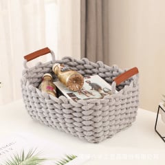 Плетеная корзина для хранения с ручками ANbeauty Серая (AN0103379) Київ