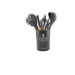 Набор кухонных принадлежностей Kitchenware Set 12 шт Черный (hub_ic3zk5) Київ