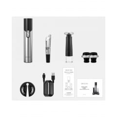 Винный набор Circle Joy Beer and Wine 2 in 1 Bottle Opener Gift Set Черный/хром (CJ-TZ09) Генічеськ