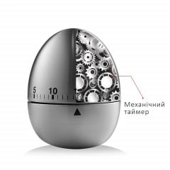 Кухонный таймер механический из нержавеющей стали Kitchen Яйцо Серебро Киев