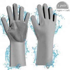 Перчатки силиконовые Kitchen Gloves for washing dishes для мойки посуды Grey (10508-hbr) Київ
