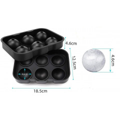 Форма для льда силиконовая Ice Шар 6 ячеек 18,5x12,5x4,6 см Черный (C051355) Луцк