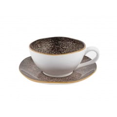 Чашка с блюдцем KRAUFF 24-319-011 фарфор 220 мл Бело-коричневый (1134650) Чернигов