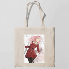 Эко-сумка шоппер с принтом Милый во Франксе Darling in the FranXX 2 Кавун Бежевый Суми
