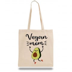 Эко-сумка шоппер с принтом "Vegan Mom" Кавун Бежевый Павлоград