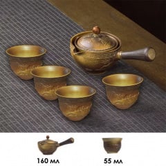 Дорожный набор для чайной церемонии No Brand Brown 6 предметов Новая Каховка