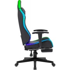 Геймерское кресло Defender Watcher полиуритановое с RGB подсветкой и подножкой Черный Кропивницкий