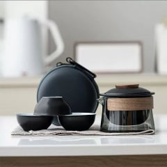 Дорожный чайный набор No Brand HR-068 Black с чехлом Киев