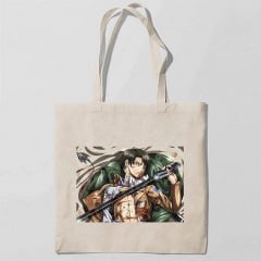 Эко-сумка шоппер с принтом Attack on Titan - Вторжение титанов 13 Кавун Бежевый Васильків