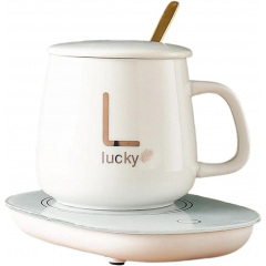Керамическая кружка Lucky с подогревом 350 мл Белый (2104618399) Чернигов