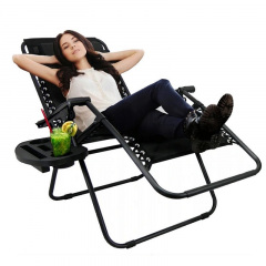 Шезлонг Garden Line Relax Black до 130 кг Черный Вишневе
