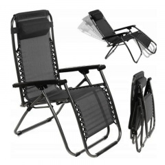 Шезлонг Garden Line Relax Black до 130 кг Черный Вишневе