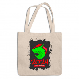 Эко-сумка шоппер с новогодним принтом "Year of the Dragon. Dragon 2024. Дракон 2024" Кавун ЭСШ001317