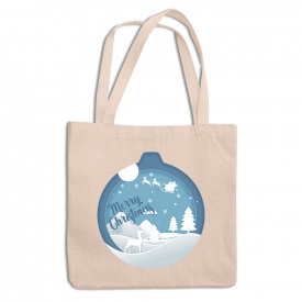 Эко-сумка с новогодним принтом Кавун Merry Christmas 38х42х10 см Разноцветный ЕСШ001423
