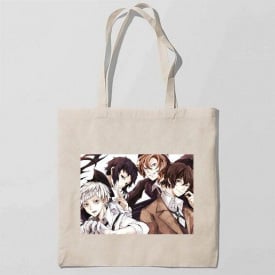 Эко-сумка шоппер с принтом Bungou Stray Dogs - Бродячие псы 2 Кавун Бежевый