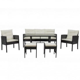 Комплект мебели GardenLine VADUZ Черно-белый 6 шт