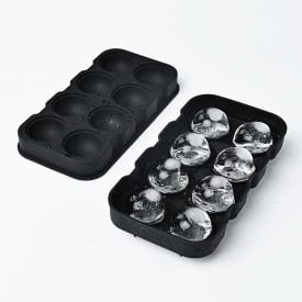 Форма для льда силиконовая Ice Шар 8 ячеек 22x11,5х4,5 см Черный (C051356)