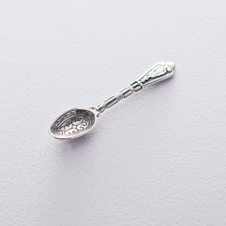 Серебряная сувенирная ложка с узором (чернение) 23481 Оникс