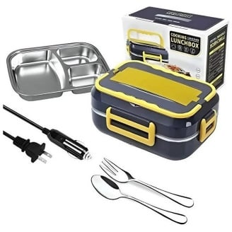 Ланч-бокс с подогревом RIAS SL-E03 1.5L 12V/220V Black-Yellow