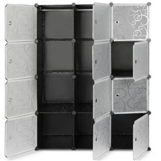 Сборной модульный шкаф для белья и одежды RIAS МР 312-62А 110х37х165см Black-White