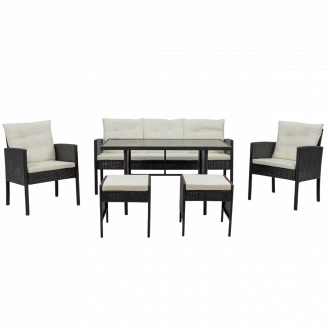Комплект мебели GardenLine VADUZ Черно-белый 6 шт