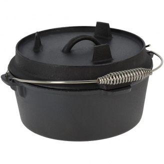 Чугунная кастрюля-гриль с крышкой BBQ Line 3,5 л Черный (518833)