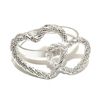Кольца для салфеток No Brand Сердца 2 шт Silver (SH2)