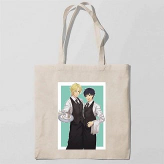 Эко-сумка шоппер с принтом Banana Fish - Банановая рыба 4 Кавун Бежевый