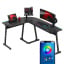 Компьютерный стол huzaro Hero 6.0 RGB LED 147x112x74 см Black Київ