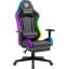 Геймерское кресло Defender Watcher полиуритановое с RGB подсветкой и подножкой Черный Кропивницкий