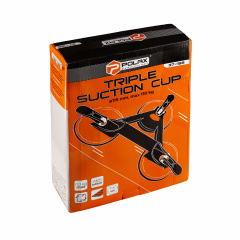 Держатель-присоска для стекла и плитки Polax тройная 3х115 мм Оранжево-черный (37-188) Кременец