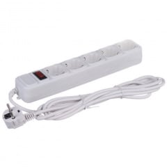 Мережевий фільтр подовжувач на 5 розеток Greelite SP5-5M Білий 5 м Нове