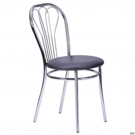 Кухонний стілець AMF Велес хром м'яке сидіння чорного кольору