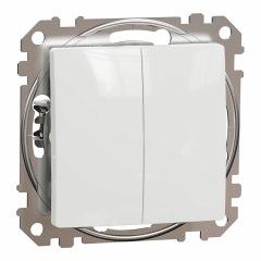 Кнопочный двухклавишный выключатель Schneider Electric Sedna Design & Elements белый (SDD111118) Киев
