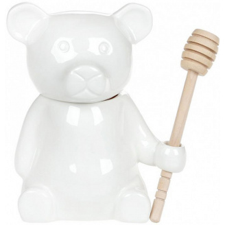 Медівниця порцелянова Naturel 280 мл Ведмедик з дерев'яною ложкою BonaDi 938-011