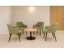 Комплект стульев обеденных Линн М-240 (4 шт.) с подлокотниками, для столовой, кухни, вельвет Игуана/черный, 850х580х580 мм