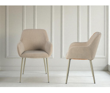 Комплект обідніх стільців Терра М-220 (2 шт.) з підлокітниками, мохер Макадамія/капучино, для кухні, їдальні, 830×550×580 мм