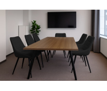 Комплект обеденных стульев Милано М-75 (6 шт.), кожзам Черный/черный, для кухни, столовой, кафе, 890×510×605 мм