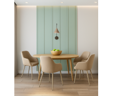 Комплект стульев обеденных Терра М-220 (4 шт.) с подлокотниками, мохер Макадамия/капучино, для кухни, столовой, 830×550×580 мм